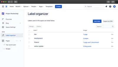 Label Organizer for Confluence Cloud — Atlassian plugin