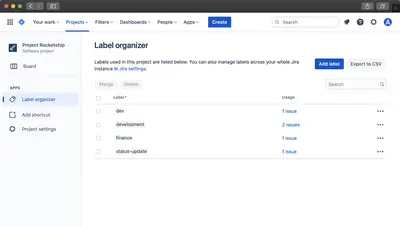 Label Organizer for Jira Cloud — Atlassian plugin