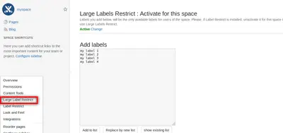 Large Labels Restrict — Atlassian plugin