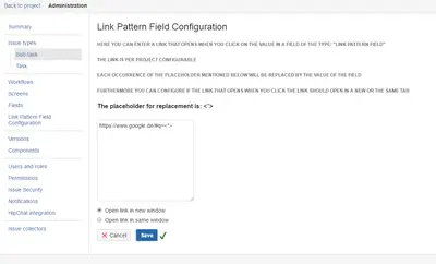 M.linkPatternField for Jira — Atlassian plugin