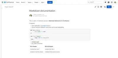 Markdown Extensions for Confluence — Atlassian plugin