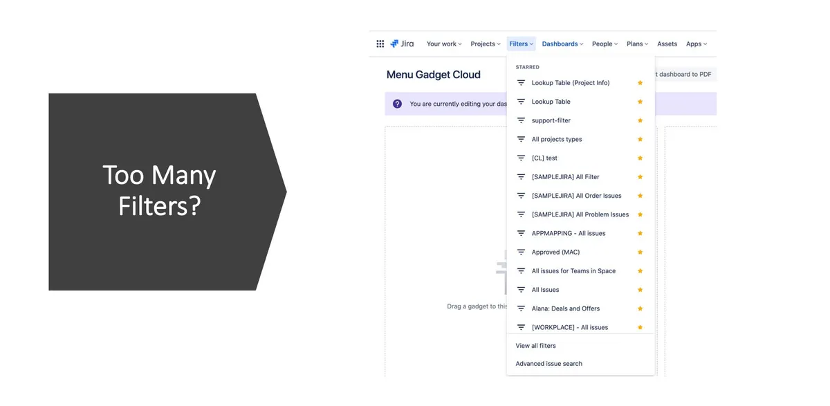Menu Gadget — screenshot from the Atlassian Marketplace listing