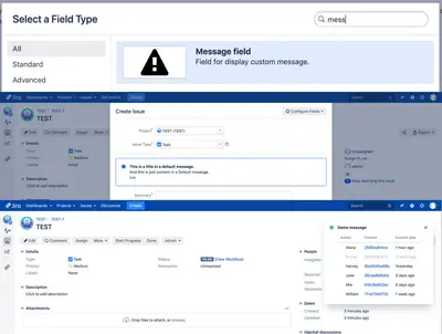 Message field — Atlassian plugin