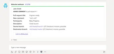 Microsoft Teams Connector for Bitbucket — Atlassian plugin
