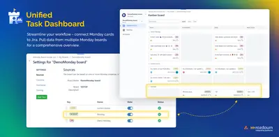 monday.com boards in Jira — Atlassian plugin