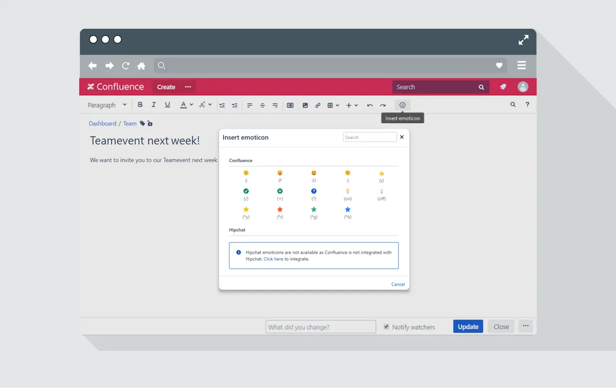 MoodLift for Emojis in Confluence — screenshot from the Atlassian Marketplace listing