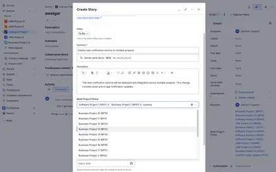 Multi Project Picker Fields — Atlassian plugin
