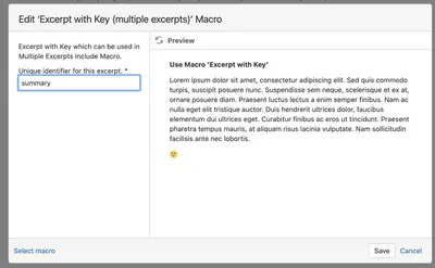 Multiple Excerpts & Include Macros — Atlassian plugin
