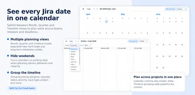 My Calendar - Plan Across Projects & Teams for Jira — Atlassian plugin