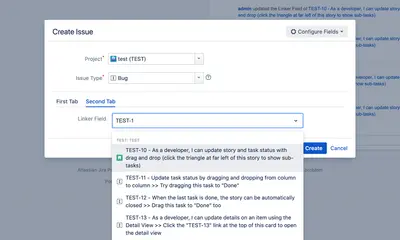 My Issue Linking - Issue Picker Field and JQL Work Panel — Atlassian plugin