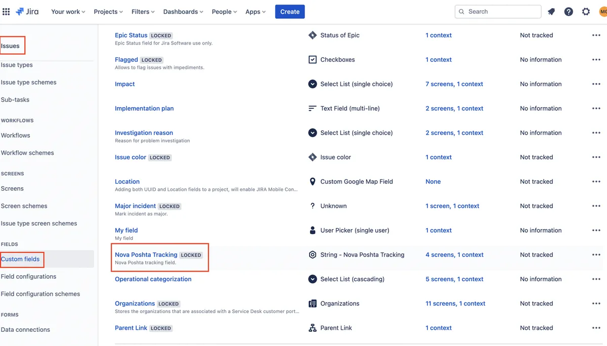 Nova Poshta Tracking — screenshot from the Atlassian Marketplace listing