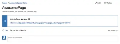 Page Version Linker Plugin — Atlassian plugin