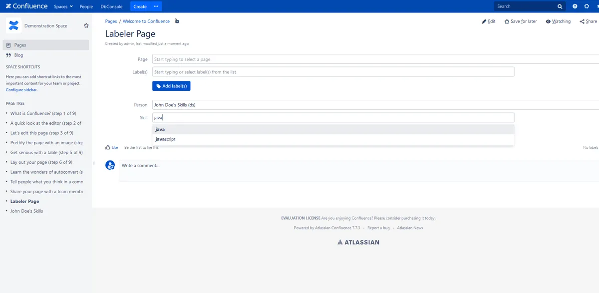 Pagela - Page Labeler — screenshot from the Atlassian Marketplace listing