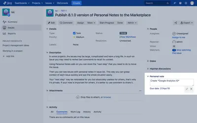 Personal Notes for Jira — Atlassian plugin