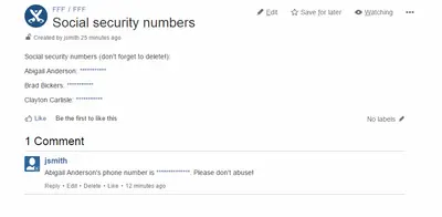 PII Protector for Confluence — Atlassian plugin