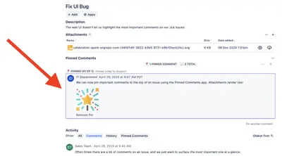 Pinned Comments — Atlassian plugin