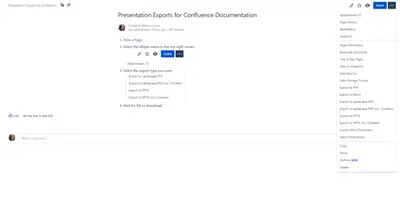 Presentation Exports for Confluence — Atlassian plugin