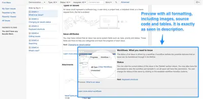 Preview Issue Description — Atlassian plugin