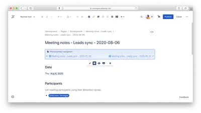 Previous/next navigation — Atlassian plugin
