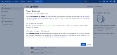 Privacy Policy Agreement for Confluence — Atlassian plugin
