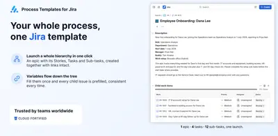 Process Templates for Jira (Issue Templates & Epics) — Atlassian plugin