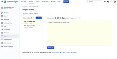 Project Notes for Jira — Atlassian plugin