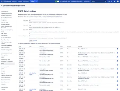 PSEA (Export feature) — Atlassian plugin