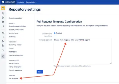 Pull Reqest Template for Bitbucket — Atlassian plugin