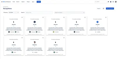 Recognitions for Confluence Cloud — Atlassian plugin