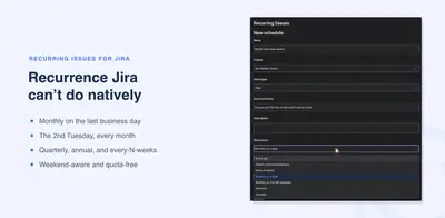 Recurring Issues Scheduler for Jira — Atlassian plugin