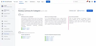 Regos Team Status for Jira Cloud — Atlassian plugin