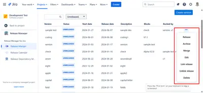 Release Manager for Jira — Atlassian plugin