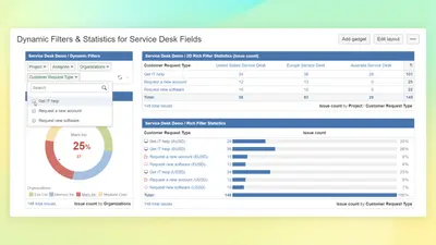 Rich Filters::Service Management Dashboards — Atlassian plugin