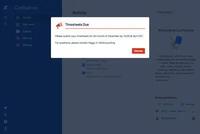 Simple Announcements for Confluence — Atlassian plugin