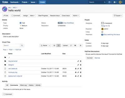 Simple Cloud Files Jira — Atlassian plugin