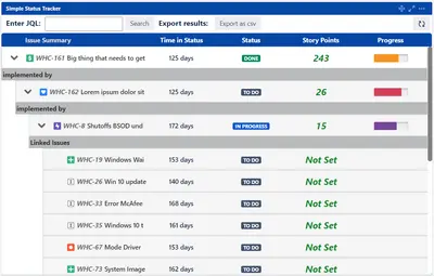 Simple Status Tracker for Jira — Atlassian plugin