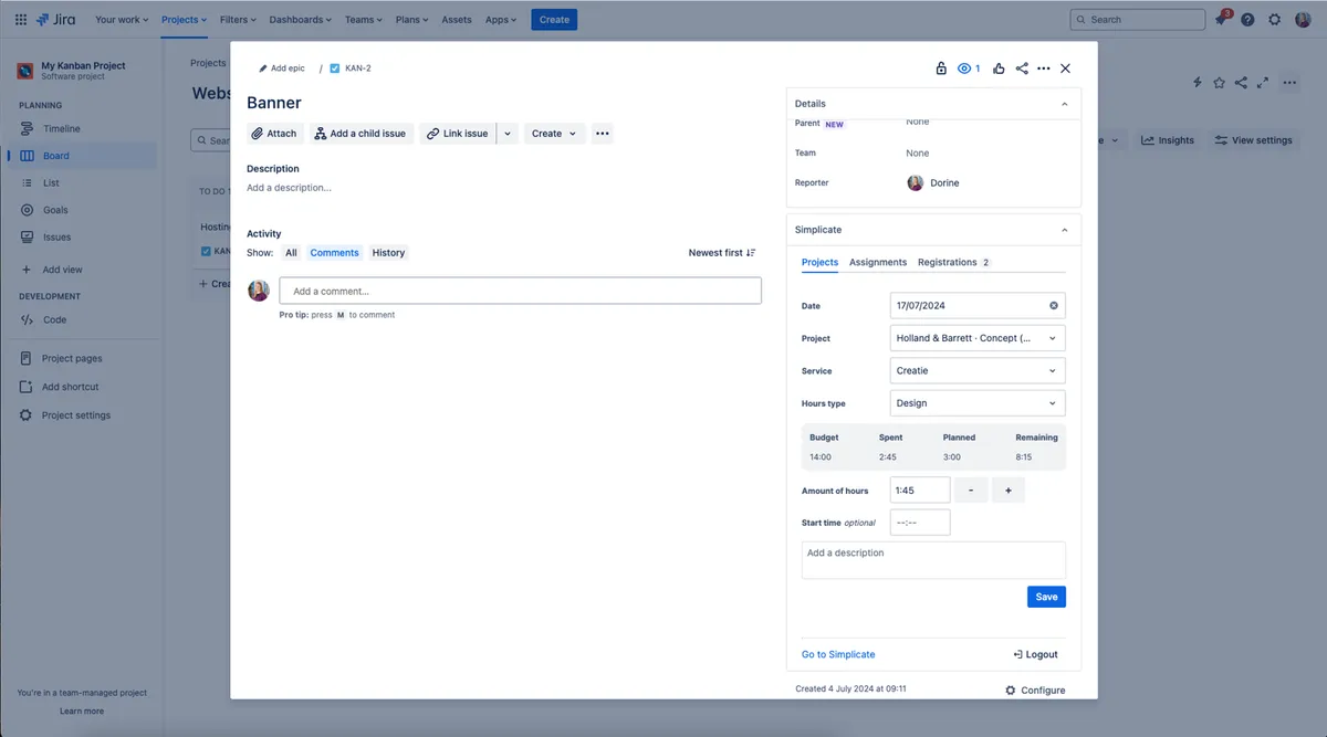 Simplicate — screenshot from the Atlassian Marketplace listing