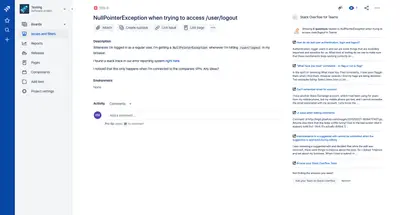 Stack Overflow for Teams and Jira — Atlassian plugin