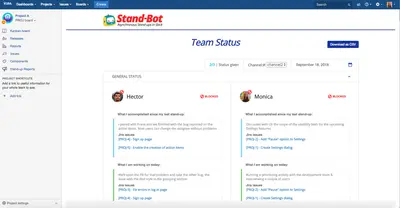 StandBot - Slack stand-up bot for Jira — Atlassian plugin