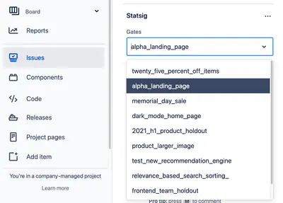 Statsig for Jira — Atlassian plugin