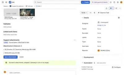 Support Attachment Sync for Jira — Atlassian plugin