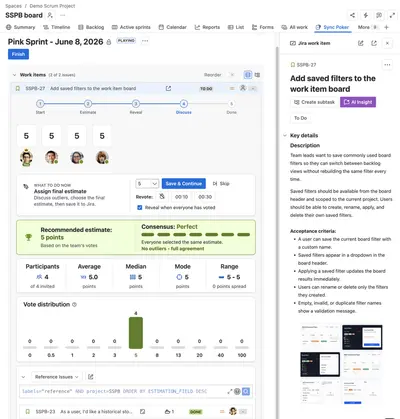 Sync Poker: Planning Poker & Estimation for Jira — Atlassian plugin