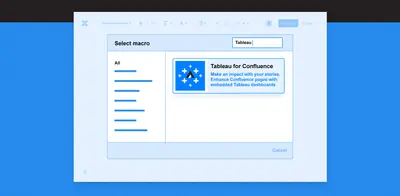 Tableau for Confluence — Atlassian plugin