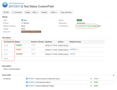 Test Status CustomField — Atlassian plugin