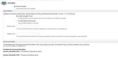 TestingBot Plugin for Bamboo — Atlassian plugin
