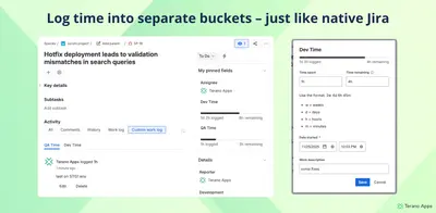 Time Tracking Fields for Jira — Atlassian plugin