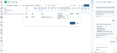 Timesheets Worklog Assistant - Tempo AI Agent — Atlassian plugin