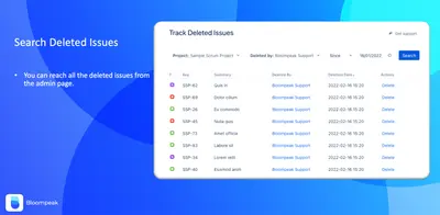 Track Deleted Issues — Atlassian plugin
