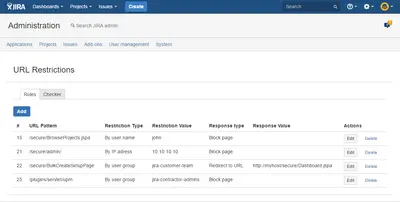 URL Restrictions for Jira — Atlassian plugin