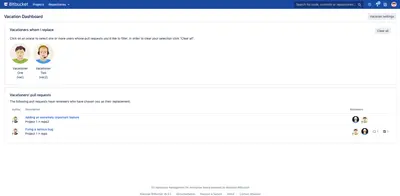 Vacation Manager for Bitbucket — Atlassian plugin